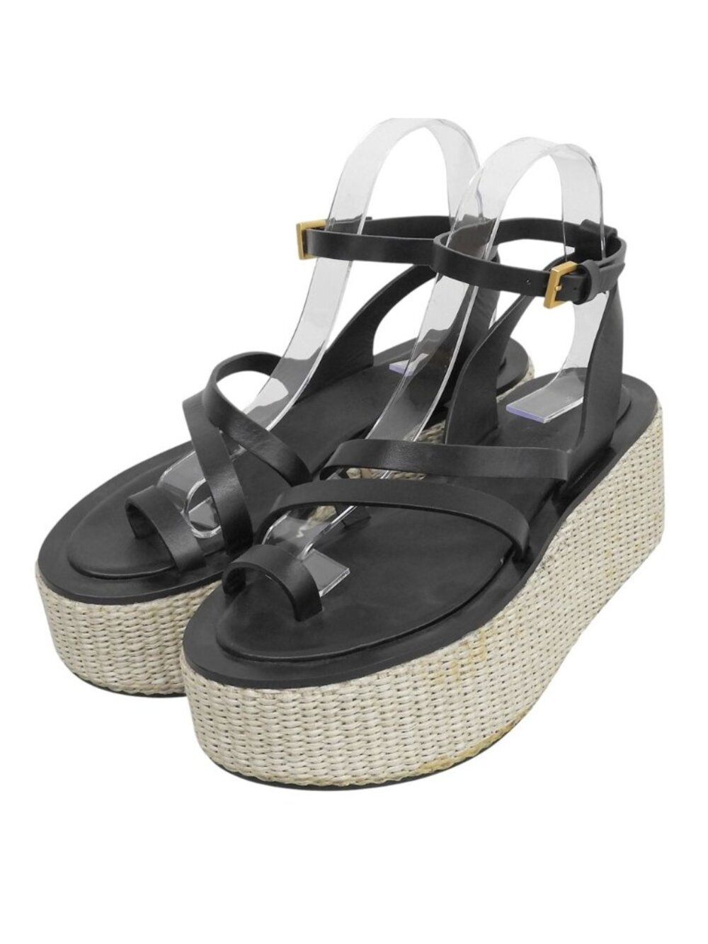 Max Mara Wedge Sole Thick Sandals Shoes Black
